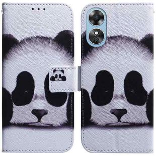 For OPPO A17 Coloured Drawing Flip Leather Phone Case(Panda)