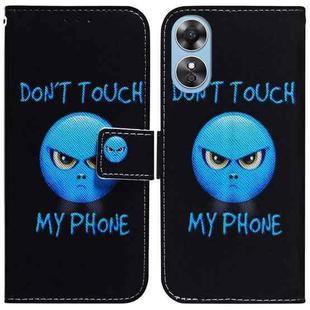 For OPPO A17 Coloured Drawing Flip Leather Phone Case(Anger)