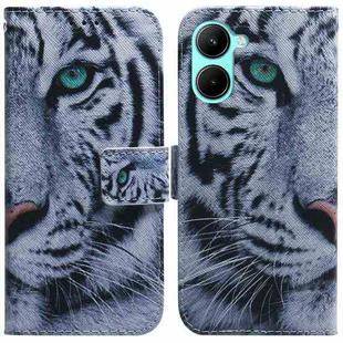 For Realme C33 Coloured Drawing Flip Leather Phone Case(Tiger)