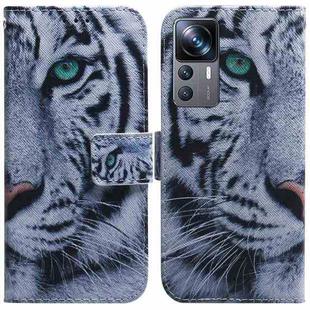 For Xiaomi 12T Pro Coloured Drawing Flip Leather Phone Case(Tiger)