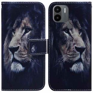 For Xiaomi Redmi A1+ Coloured Drawing Flip Leather Phone Case(Lion)