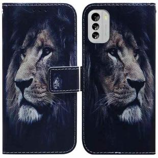 For Nokia G60 Coloured Drawing Flip Leather Phone Case(Lion)