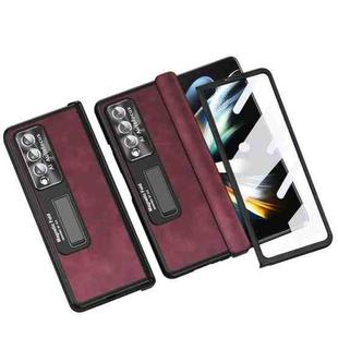 For Samsung Galaxy Z Fold4 Napa Texture All-inclusive Phone Case(Red)