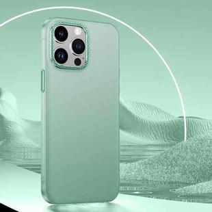 For iPhone 13 Pro Rhombus Metal Lens Skin Frosted Phone Case(Green)