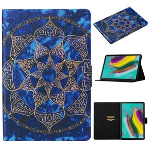 For Galaxy Tab S6 Lite P610 / P615 Coloured Drawing Pattern Horizontal Flip Leather Case with Holder & Card Slot(Blue Mandala)