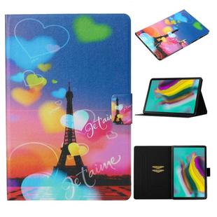 For Galaxy Tab S6 Lite P610 / P615 Coloured Drawing Pattern Horizontal Flip Leather Case with Holder & Card Slot(Romantic Tower)