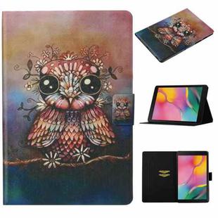 For Galaxy Tab A 8.0 (2019) T290 / T295 Coloured Drawing Pattern Horizontal Flip Leather Case with Holder & Card Slot(Owl)