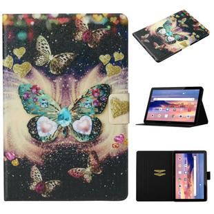 For Huawei MediaPad T3 10 Coloured Drawing Pattern Horizontal Flip Leather Case with Holder & Card Slot & Sleep / Wake-up Function(Butterflies)