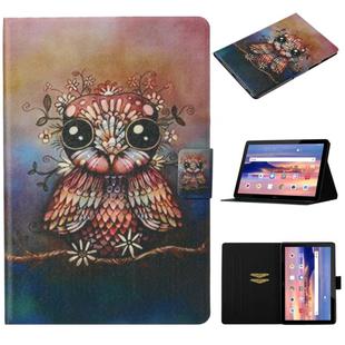 For Huawei MediaPad T3 10 Coloured Drawing Pattern Horizontal Flip Leather Case with Holder & Card Slot & Sleep / Wake-up Function(Owl)