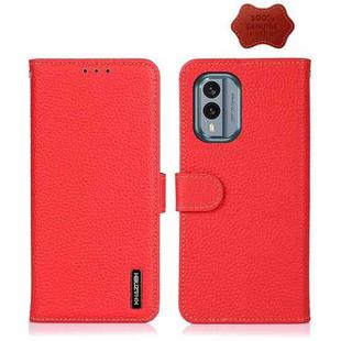 For Nokia X30 5G KHAZNEH Litchi Genuine Leather Phone Case(Red)