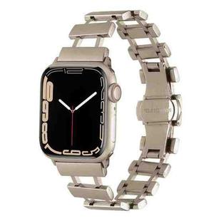 Hollow Stainless Steel Watch Band For Apple Watch Ultra 49mm / Series 8&7 45mm / SE 2&6&SE&5&4 44mm(Starlight)