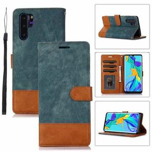 For Huawei P30 Pro Splicing Leather Phone Case(Green)