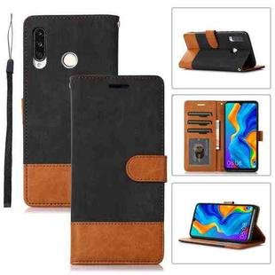 For Huawei P30 Lite Splicing Leather Phone Case(Black)