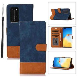 For Huawei P40 Pro Splicing Leather Phone Case(Dark Blue)