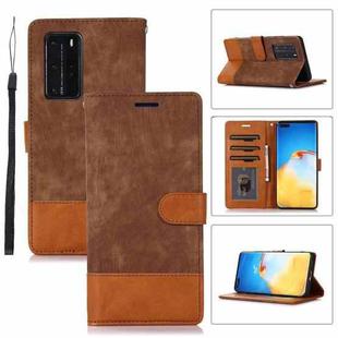 For Huawei P40 Pro Splicing Leather Phone Case(Brown)
