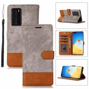 For Huawei P40 Pro Splicing Leather Phone Case(Grey)