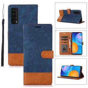 For Huawei P Smart 2021 Splicing Leather Phone Case(Dark Blue)