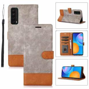 For Huawei P Smart 2021 Splicing Leather Phone Case(Grey)