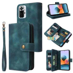 For Xiaomi Redmi Note 10 Pro 4G Multifunctional Card Slot Zipper Wallet Leather Phone Case(Blue)