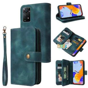 For Xiaomi Redmi Note 11 Pro Global Multifunctional Card Slot Zipper Wallet Leather Phone Case(Blue)