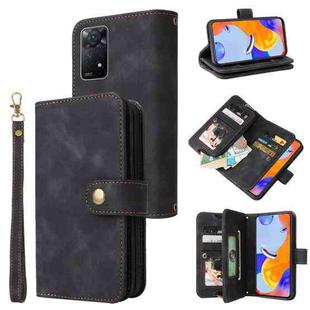 For Xiaomi Redmi Note 11 Pro Global Multifunctional Card Slot Zipper Wallet Leather Phone Case(Black)