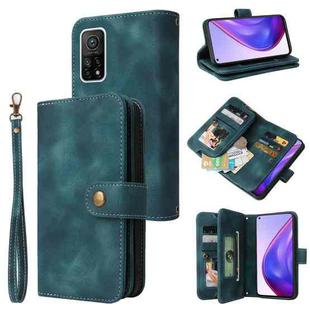 For Xiaomi Mi 10T 5G / 10T Pro 5G Multifunctional Card Slot Zipper Wallet Leather Phone Case(Blue)