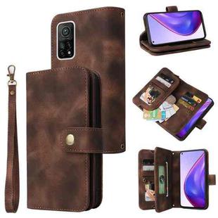 For Xiaomi Mi 10T 5G / 10T Pro 5G Multifunctional Card Slot Zipper Wallet Leather Phone Case(Brown)