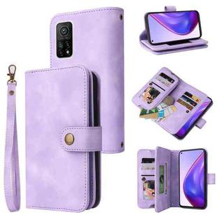 For Xiaomi Mi 10T 5G / 10T Pro 5G Multifunctional Card Slot Zipper Wallet Leather Phone Case(Purple)