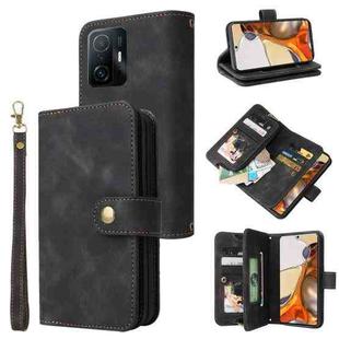 For Xiaomi 11T / 11T Pro Multifunctional Card Slot Zipper Wallet Leather Phone Case(Black)