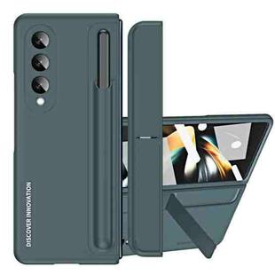 For Samsung Galaxy Z Fold4 2 in 1 Detachable PC Folding Phone Case with Holder & Pen Slot(Grey Green)