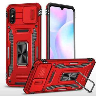 For Xiaomi Redmi 9A Armor PC + TPU Camera Shield Phone Case(Red)