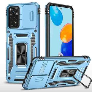 For Xiaomi Redmi Note 11 Pro Armor PC + TPU Camera Shield Phone Case(Light Blue)