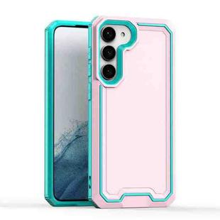 For Samsung Galaxy S23+ 5G Armour Two-color TPU + PC Phone Case(Pink+Blue)
