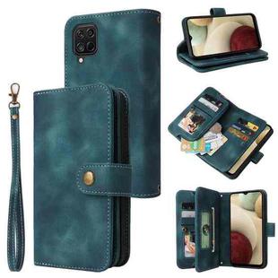 For Samsung Galaxy A12 / M12 Multifunctional Card Slot Zipper Wallet Leather Phone Case(Blue)