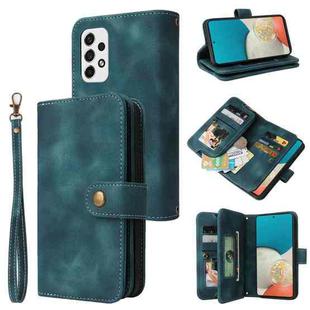 For Samsung Galaxy A23 4G Multifunctional Card Slot Zipper Wallet Leather Phone Case(Blue)