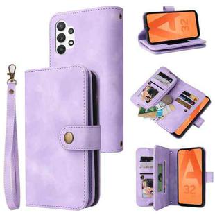 For Samsung Galaxy A32 5G Multifunctional Card Slot Zipper Wallet Leather Phone Case(Purple)