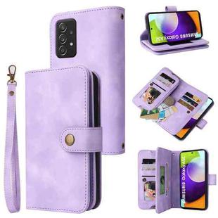 For Samsung Galaxy A52 5G / 4G Multifunctional Card Slot Zipper Wallet Leather Phone Case(Purple)