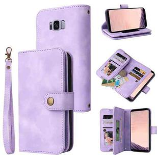 For Samsung Galaxy S8+ Multifunctional Card Slot Zipper Wallet Leather Phone Case(Purple)