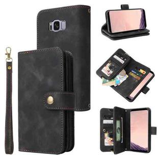 For Samsung Galaxy S8+ Multifunctional Card Slot Zipper Wallet Leather Phone Case(Black)