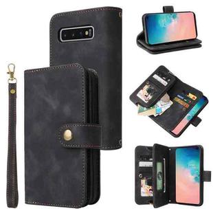 For Samsung Galaxy S10 Multifunctional Card Slot Zipper Wallet Leather Phone Case(Black)