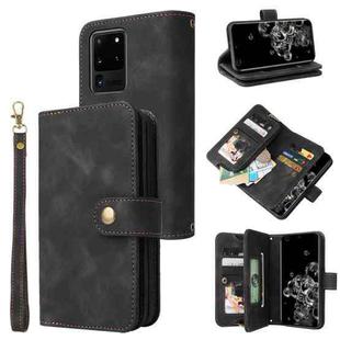 For Samsung Galaxy S20 Ultra Multifunctional Card Slot Zipper Wallet Leather Phone Case(Black)