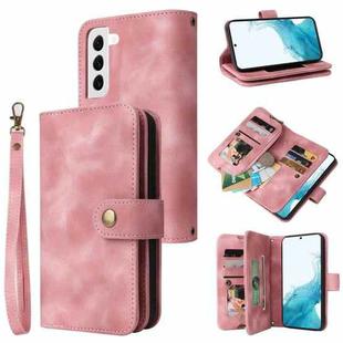 For Samsung Galaxy S21 5G Multifunctional Card Slot Zipper Wallet Leather Phone Case(Rose Gold)