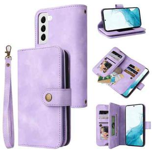 For Samsung Galaxy S22 5G Multifunctional Card Slot Zipper Wallet Leather Phone Case(Purple)