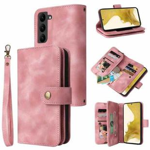 For Samsung Galaxy S23 5G Multifunctional Card Slot Zipper Wallet Leather Phone Case(Rose Gold)