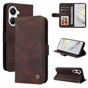 For Huawei nova 10 SE Skin Feel Life Tree Metal Button Leather Phone Case(Brown)