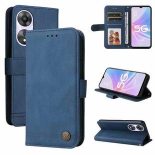 For OPPO A58 5G Skin Feel Life Tree Metal Button Leather Phone Case(Blue)