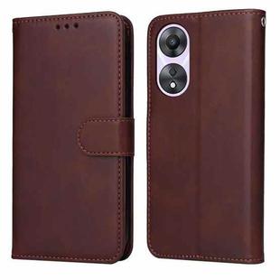 For OPPO A58 5G Classic Calf Texture Flip Leather Phone Case(Brown)