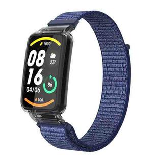For Xiaomi Mi Band 7 Pro Integrated PC Protective Case + Nylon Loop Watch Band(Midnight Blue)