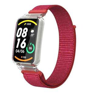 For Xiaomi Mi Band 7 Pro Integrated PC Protective Case + Nylon Loop Watch Band(Red)