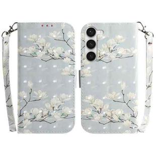 For Samsung Galaxy S23 5G 3D Colored Pattern Flip Leather Phone Case(Magnolia)